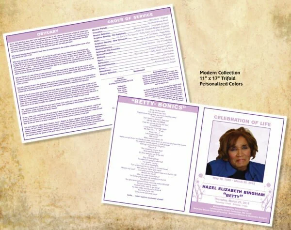 11" x 17" Large Memorial Programs: Modern Collection